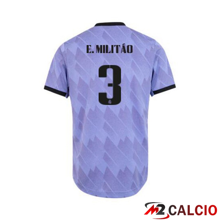 Maglie Calcio Real Madrid (E. Militão 3) Seconda Porpora 2022/2023