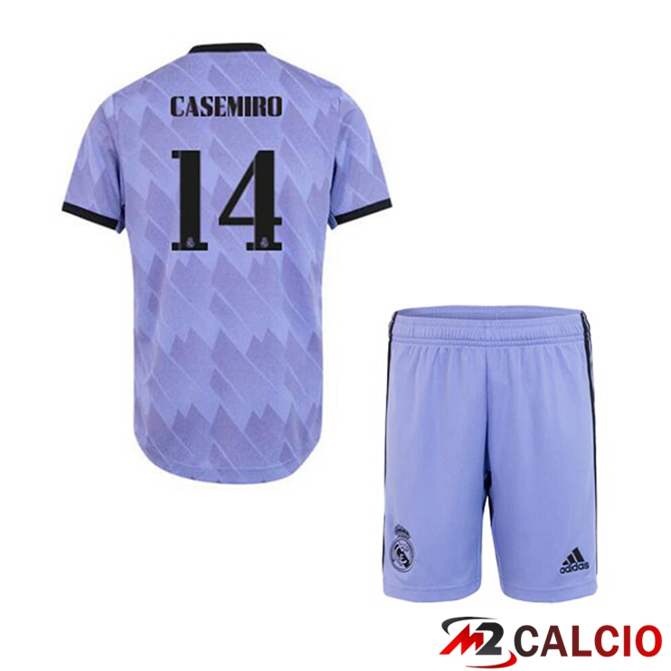 Maglie Calcio Real Madrid (Casemiro 14) Bambino Seconda Porpora 2022/2023