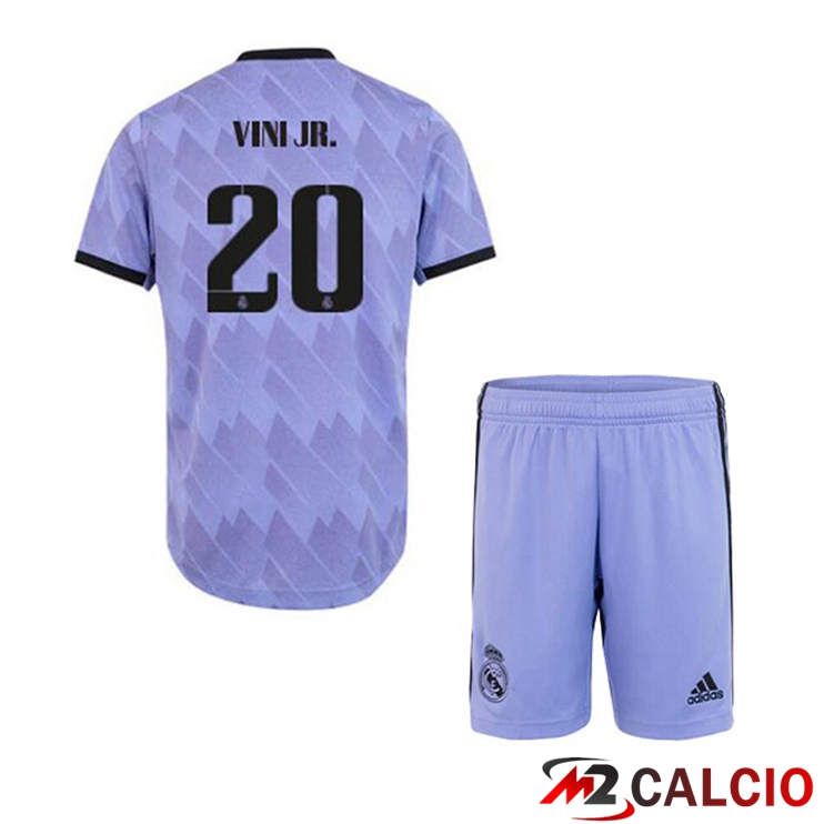 Maglie Calcio Real Madrid (Vini Jr. 20) Bambino Seconda Porpora 2022/2023
