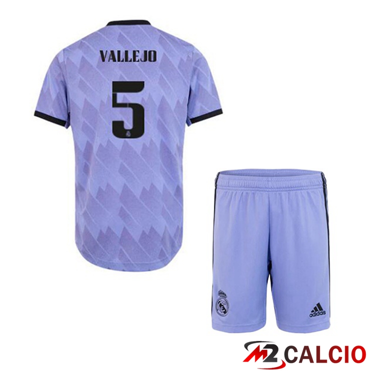 Maglie Calcio Real Madrid (Vallejo 5) Bambino Seconda Porpora 2022/2023