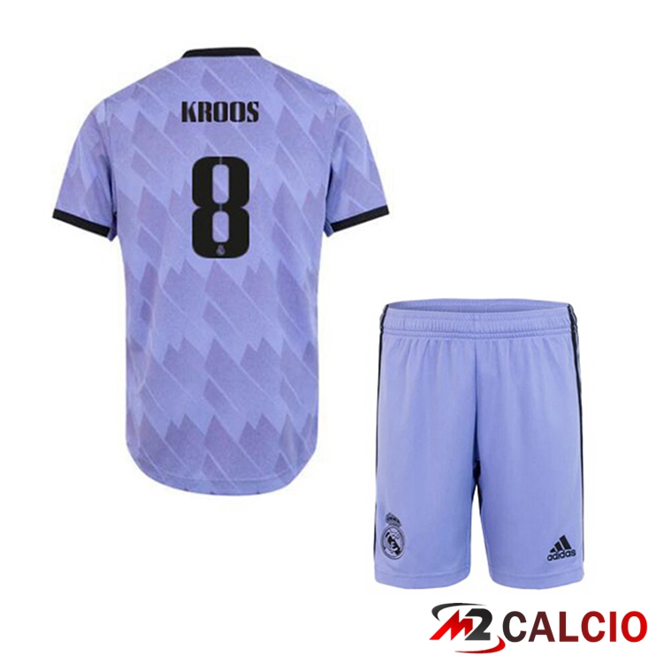 Maglie Calcio Real Madrid (Kroos 8) Bambino Seconda Porpora 2022/2023
