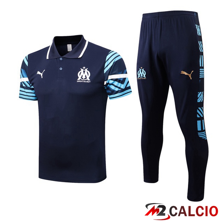 Maglia Polo Marsiglia OM Uomo + Pantaloni Blu Royal 2022/2023