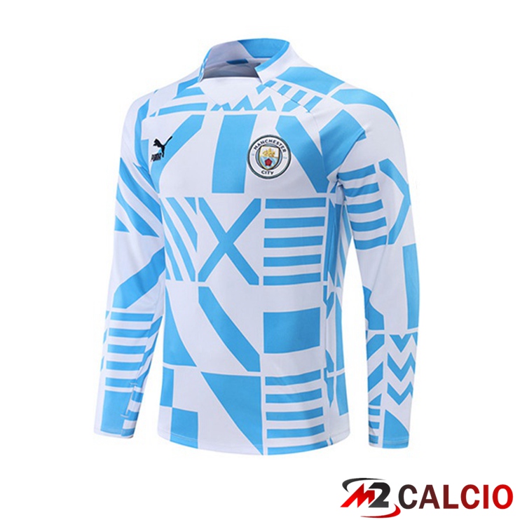 Felpe Allenamento Manchester City Blu Bianco 2022/2023