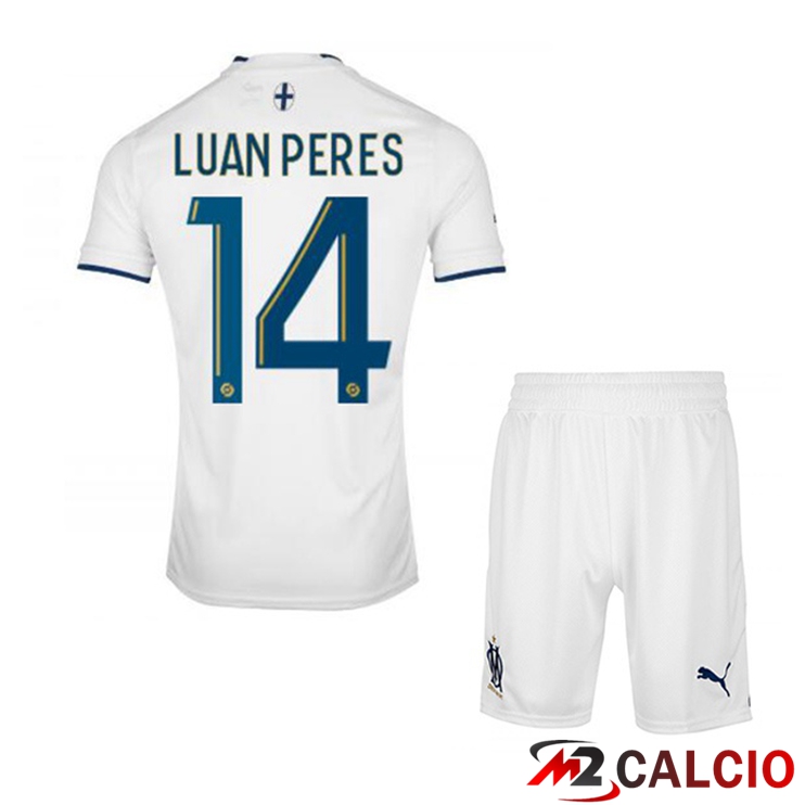 Maglie Calcio Marsiglia OM (LUAN PERES 14) Bambino Prima Bianco 2022/2023