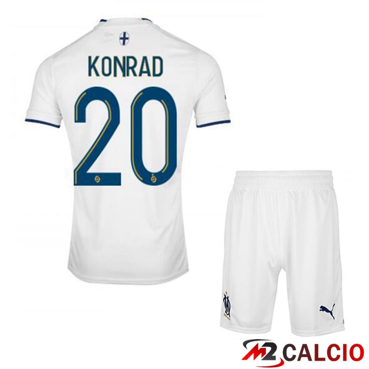 Maglie Calcio Marsiglia OM (KONRAD 20) Bambino Prima Bianco 2022/2023