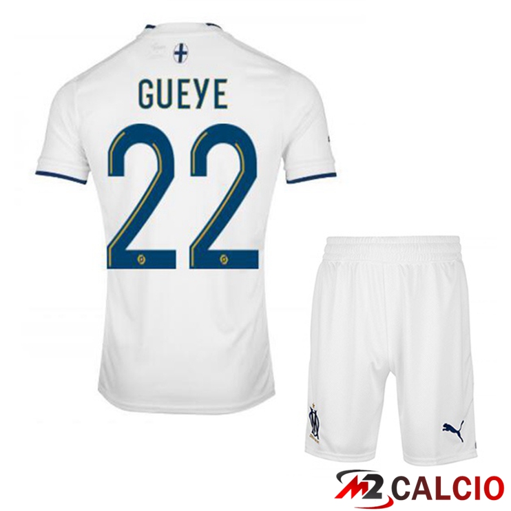 Maglie Calcio Marsiglia OM (GUEYE 22) Bambino Prima Bianco 2022/2023