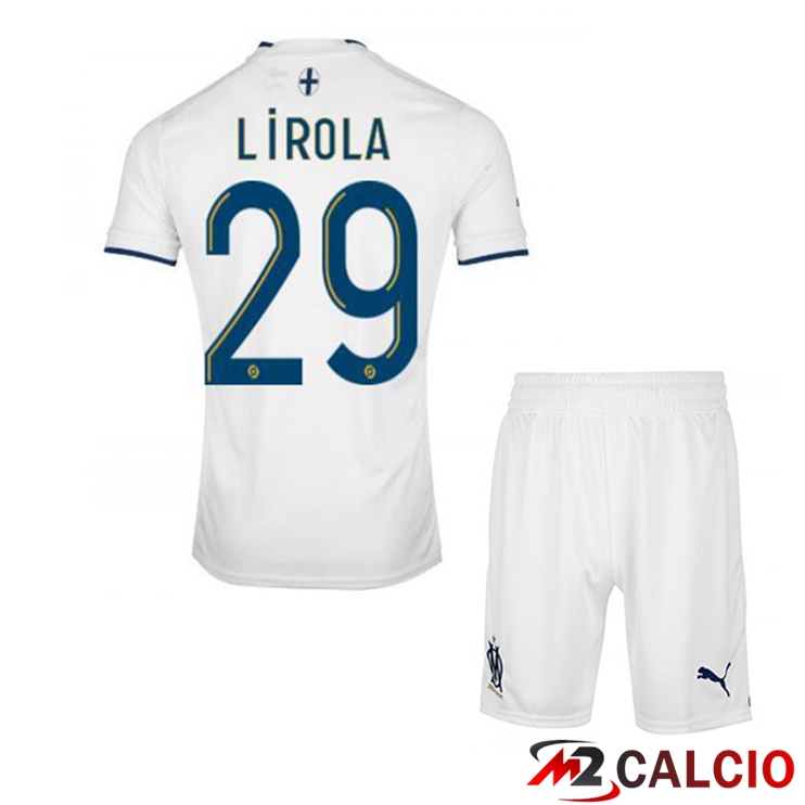 Maglie Calcio Marsiglia OM (LIROLA 29) Bambino Prima Bianco 2022/2023