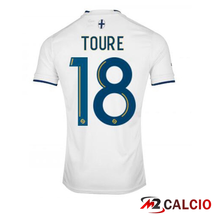 Maglie Calcio Marsiglia OM (TOURE 18) Prima Bianco 2022/2023