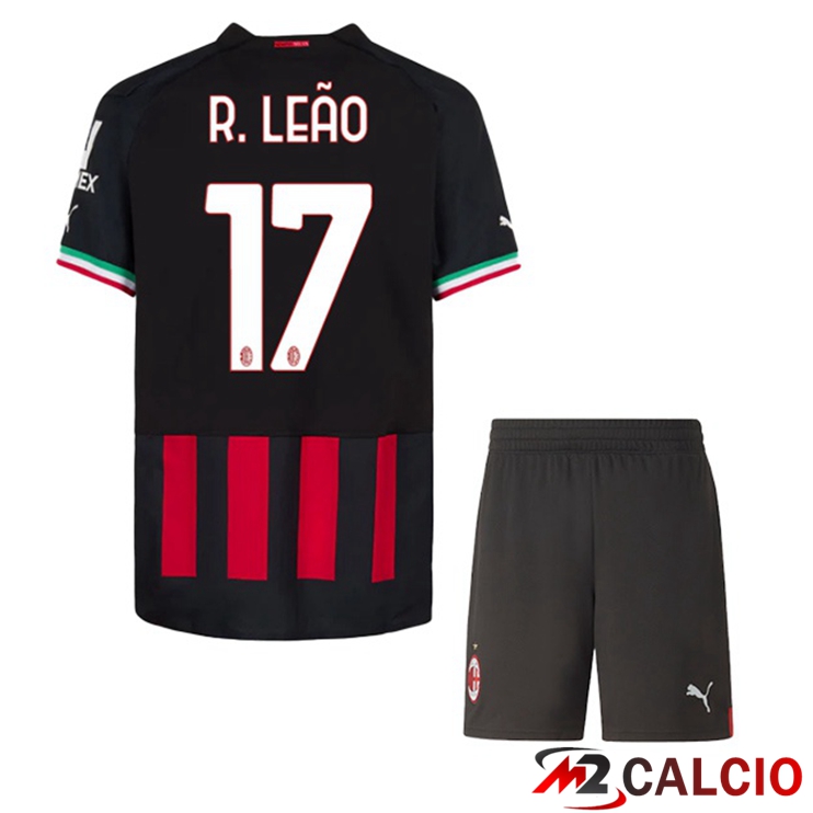 Maglie Calcio AC Milan (R. LEÃO 17) Bambino Prima Rosso 2022/2023