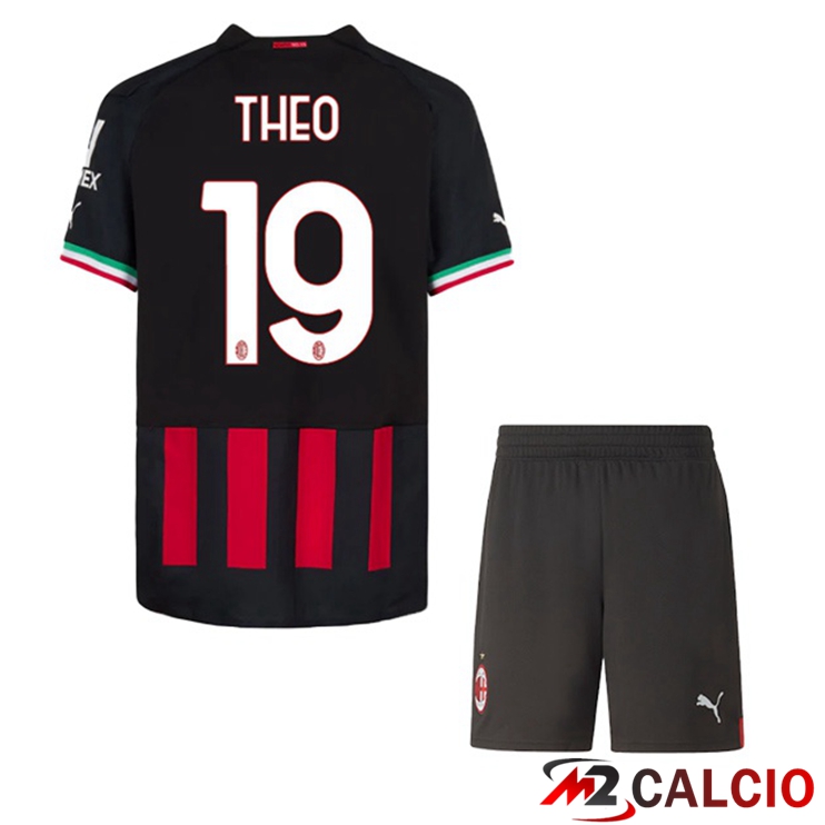 Maglie Calcio AC Milan (THEO 19) Bambino Prima Rosso 2022/2023