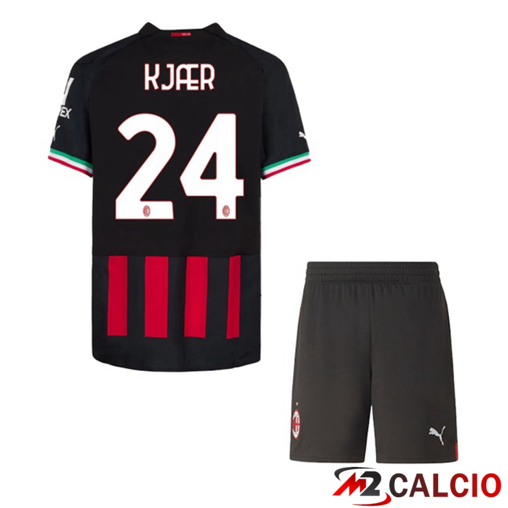 Maglie Calcio AC Milan (KJÆR 24) Bambino Prima Rosso 2022/2023