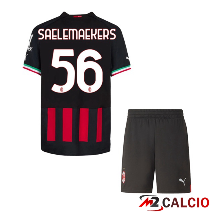 Maglie Calcio AC Milan (SAELEMAEKERS 56) Bambino Prima Rosso 2022/2023