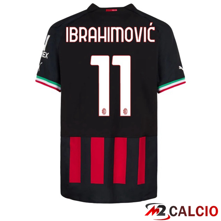 Maglie Calcio AC Milan (IBRAHIMOVIĆ 11) Prima Rosso 2022/2023