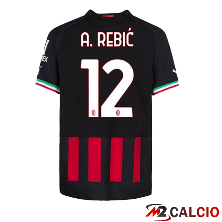 Maglie Calcio AC Milan (A. REBIĆ 12) Prima Rosso 2022/2023
