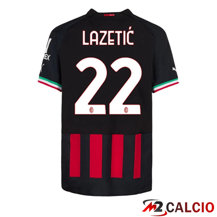 Maglie Calcio AC Milan (LAZETIĆ 22) Prima Rosso 2022/2023