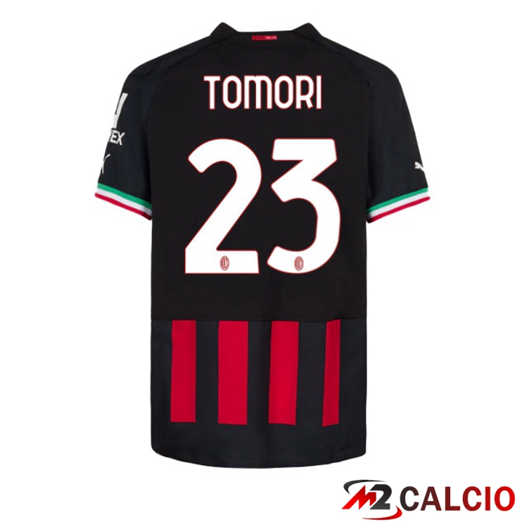 Maglie Calcio AC Milan (TOMORI 23) Prima Rosso 2022/2023