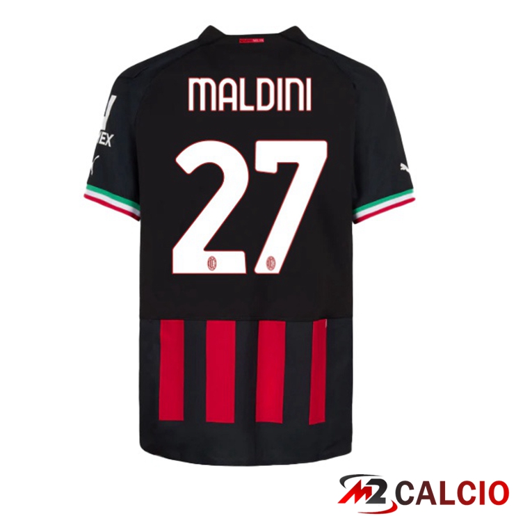 Maglie Calcio AC Milan (MALDINI 27) Prima Rosso 2022/2023