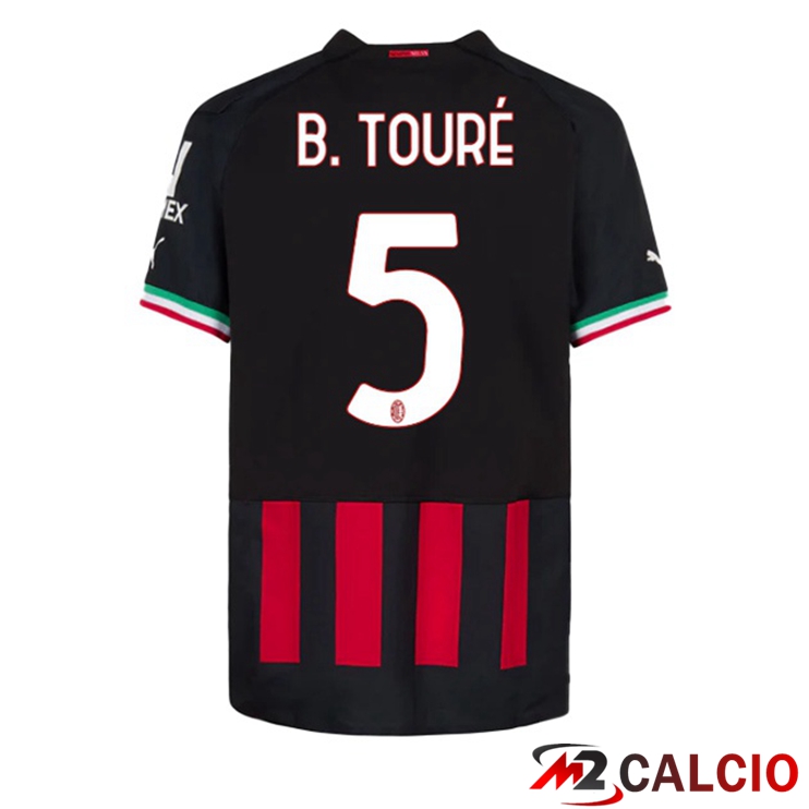 Maglie Calcio AC Milan (B. TOURÉ 5) Prima Rosso 2022/2023