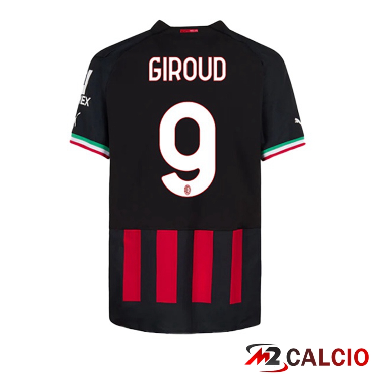 Maglie Calcio AC Milan (GIROUD 9) Prima Rosso 2022/2023