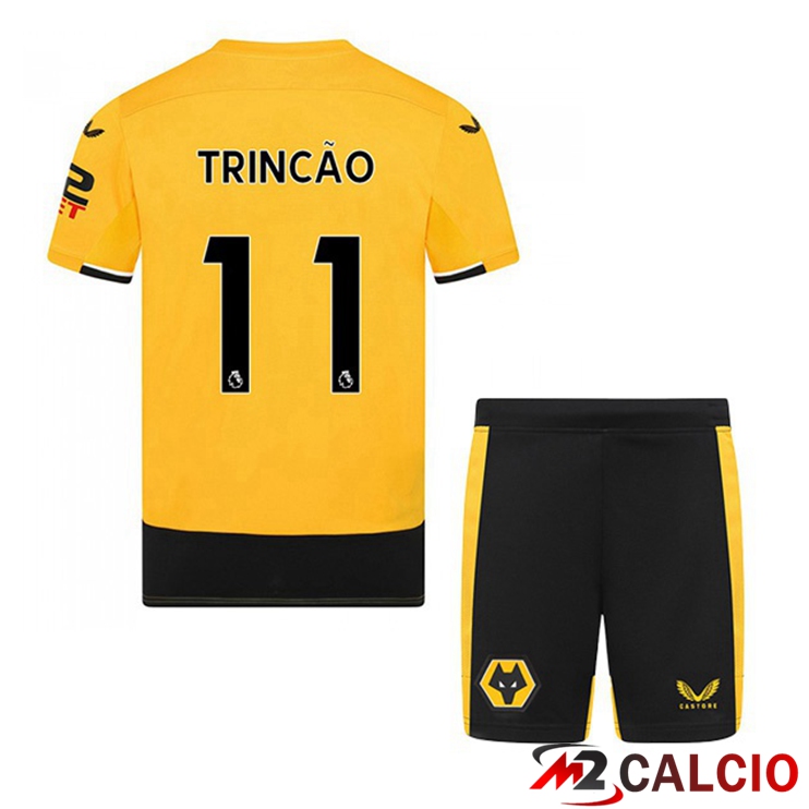 Maglie Calcio Wolves (TRINCAO 11) Bambino Prima Giallo 2022/2023