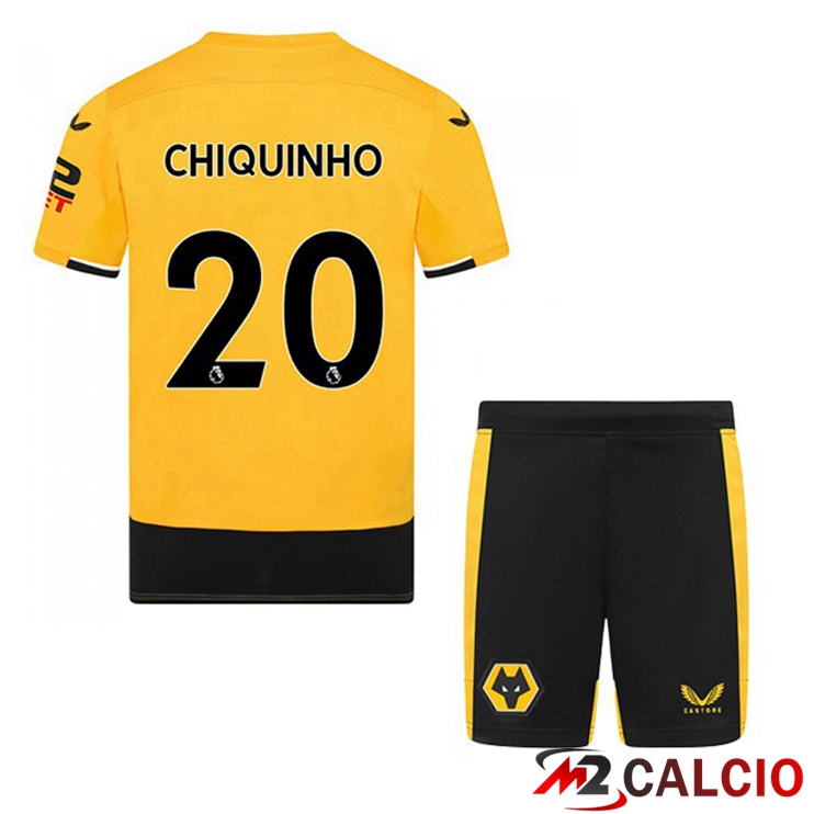 Maglie Calcio Wolves (CHIQUINHO 20) Bambino Prima Giallo 2022/2023