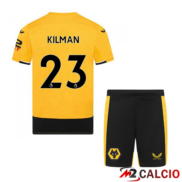 Maglie Calcio Wolves (KILMAN 23) Bambino Prima Giallo 2022/2023