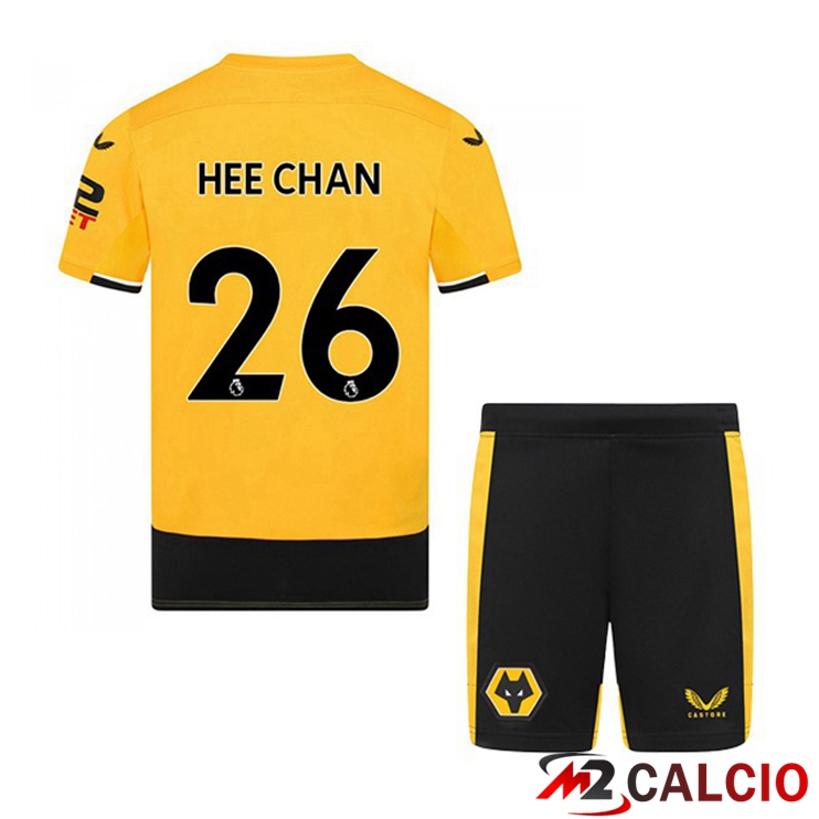 Maglie Calcio Wolves (HEE CHAN 26) Bambino Prima Giallo 2022/2023