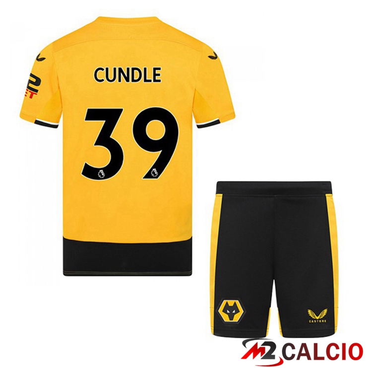Maglie Calcio Wolves (CUNDLE 39) Bambino Prima Giallo 2022/2023