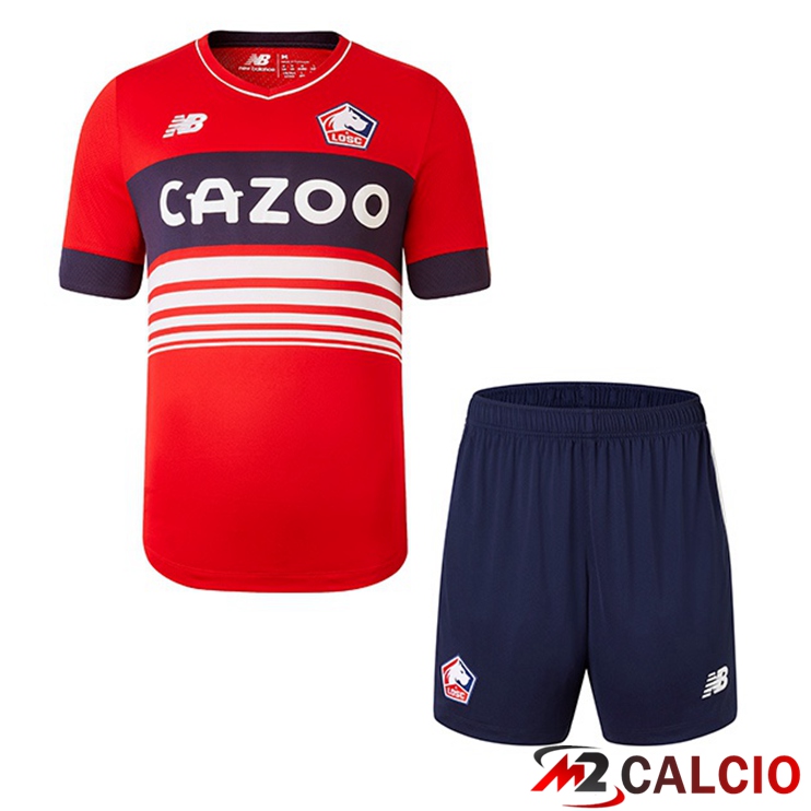 Maglie Calcio Lille OSC Bambino Prima Rosso 2022/2023