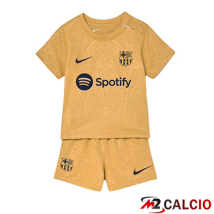 Maglie Calcio FC Barcellona Bambino Seconda Giallo 2022/2023