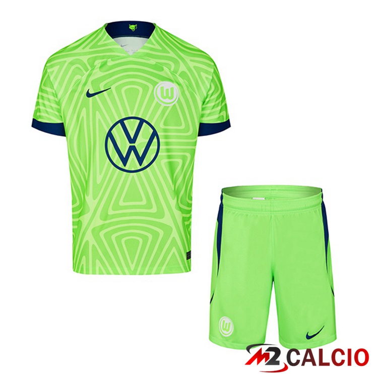 Maglie Calcio Vfl Wolfsburg Bambino Prima Verde 2022/2023