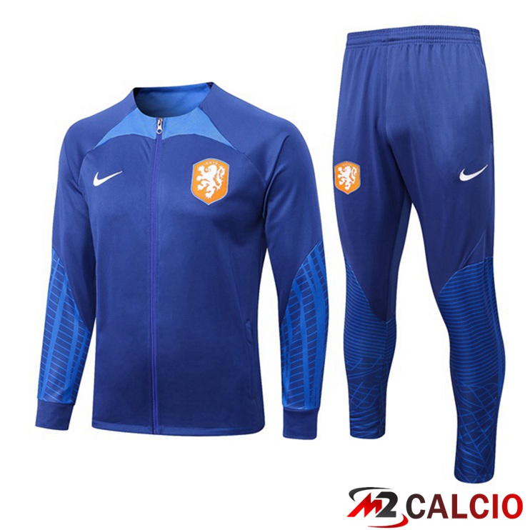 Insieme Tuta Calcio - Giacca Paesi Bassi Blu 2022/2023