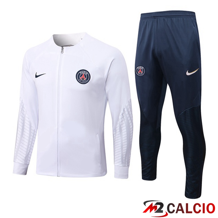 Insieme Tuta Calcio - Giacca Paris PSG Bianco 2022/2023