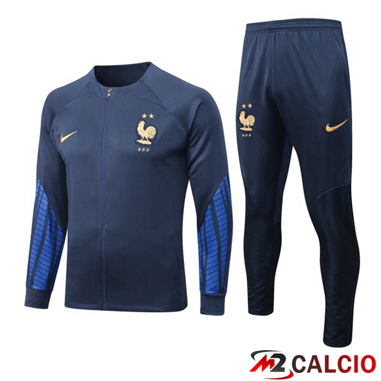 Insieme Tuta Calcio - Giacca Francia Blu Royal 2022/2023