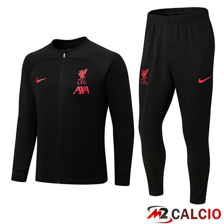 Insieme Tuta Calcio - Giacca FC Liverpool Nero 2022/2023