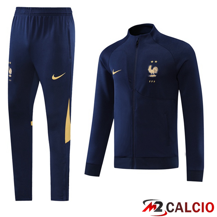 Insieme Tuta Calcio - Giacca Francia Blu Royal 2022/2023