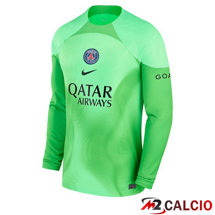Maglie Calcio Paris PSG Portiere Maniche Lunghe Verde 2022/2023
