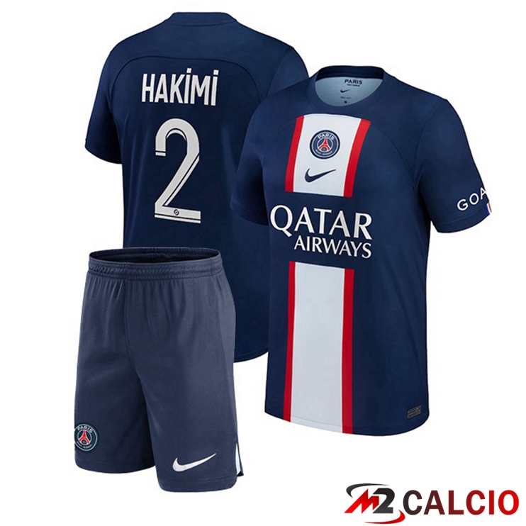 Maglie Calcio Paris PSG (Hakimi 2) Bambino Prima Blu Royal 2022/2023
