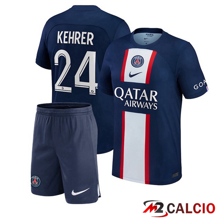 Maglie Calcio Paris PSG (Kehrer 24) Bambino Prima Blu Royal 2022/2023