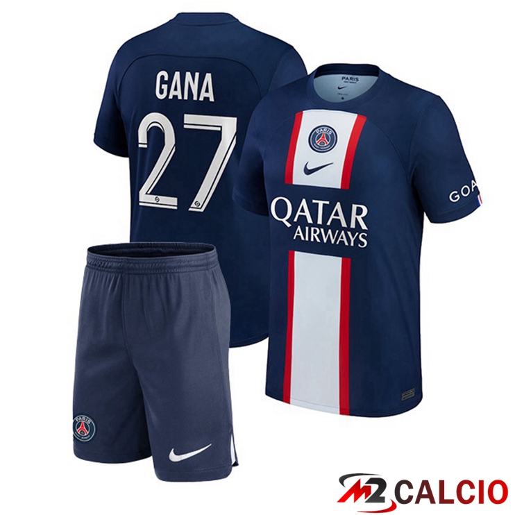 Maglie Calcio Paris PSG (Gana 27) Bambino Prima Blu Royal 2022/2023
