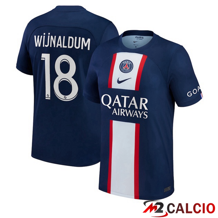 Maglie Calcio Paris PSG (Wijnaldum 18) Prima Blu Royal 2022/2023