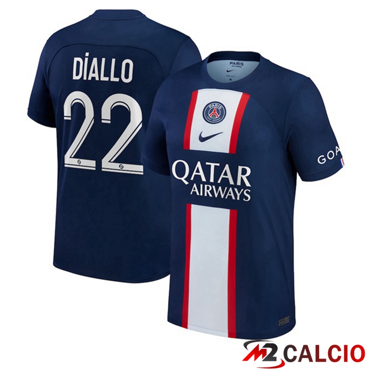 Maglie Calcio Paris PSG (Diallo 22) Prima Blu Royal 2022/2023