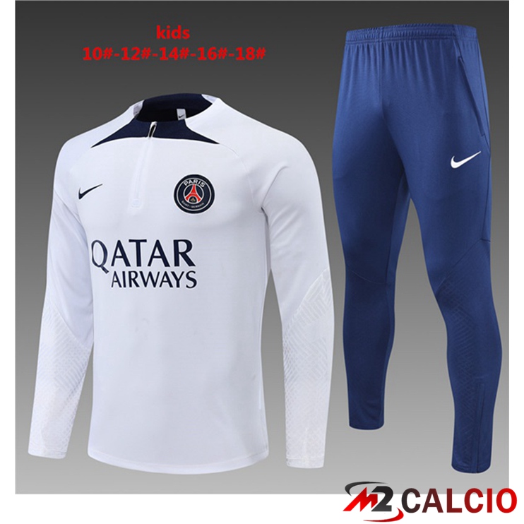 Tuta Calcio Paris PSG Bambino Bianco 2022/2023