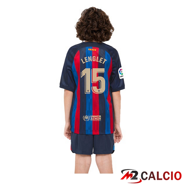 Maglie Calcio FC Barcellona (Clément Lenglet 15) Bambino Prima Rosso Blu 2022/2023