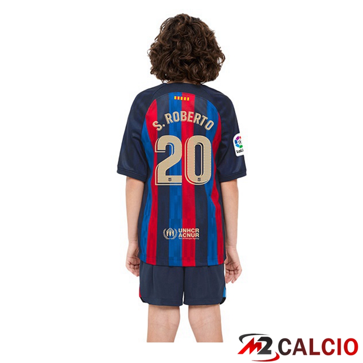 Maglie Calcio FC Barcellona (Sergi Roberto 20) Bambino Prima Rosso Blu 2022/2023