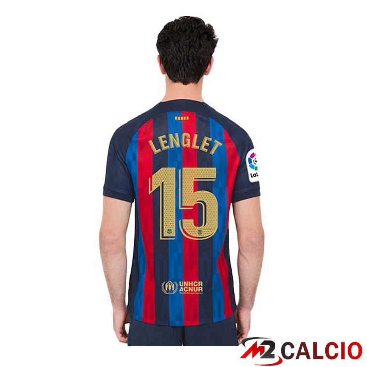 Maglie Calcio FC Barcellona (Clément Lenglet 15) Prima Rosso Blu 2022/2023