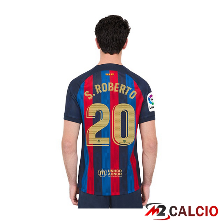 Maglie Calcio FC Barcellona (Sergi Roberto 20) Prima Rosso Blu 2022/2023