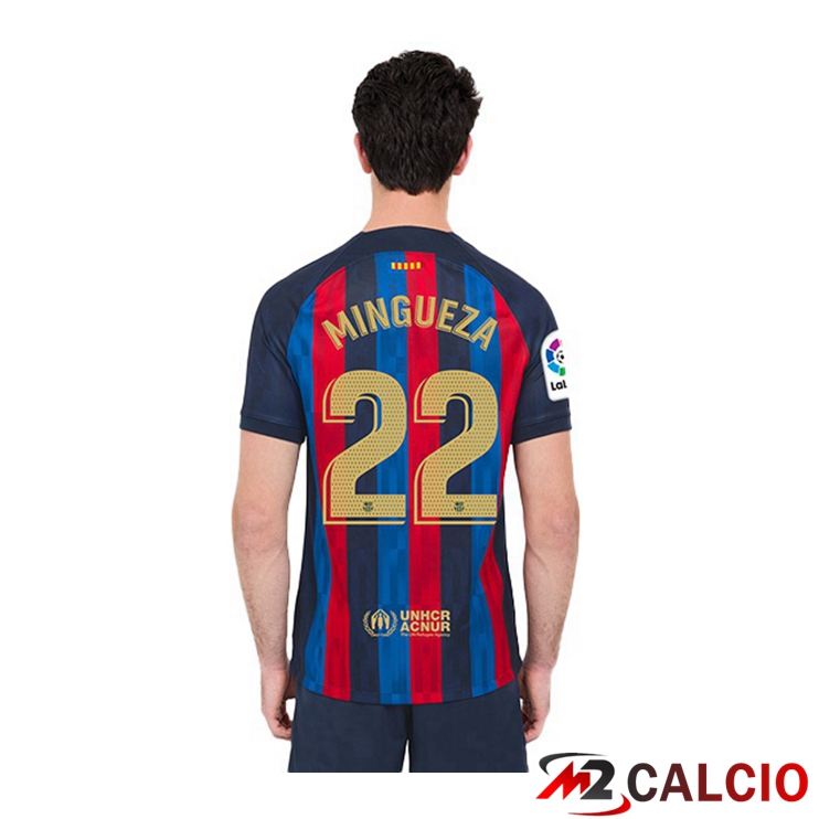 Maglie Calcio FC Barcellona (Mingueza 22) Prima Rosso Blu 2022/2023