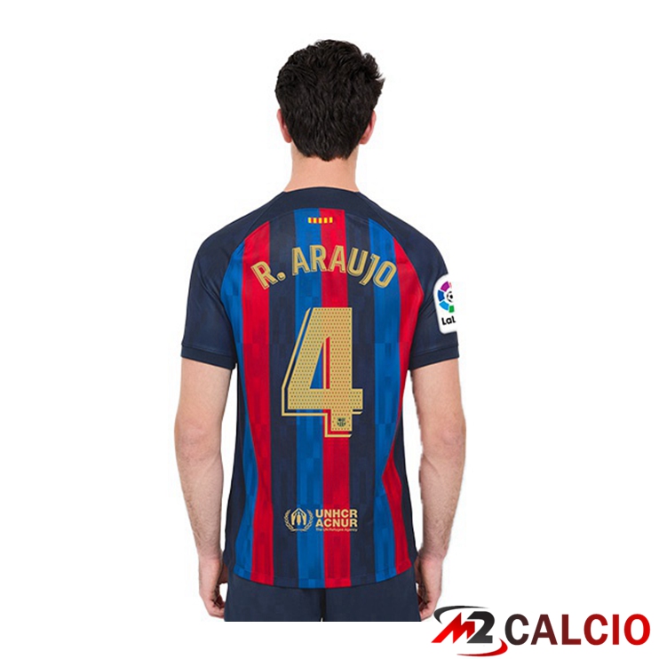 Maglie Calcio FC Barcellona (R. Araujo 4) Prima Rosso Blu 2022/2023