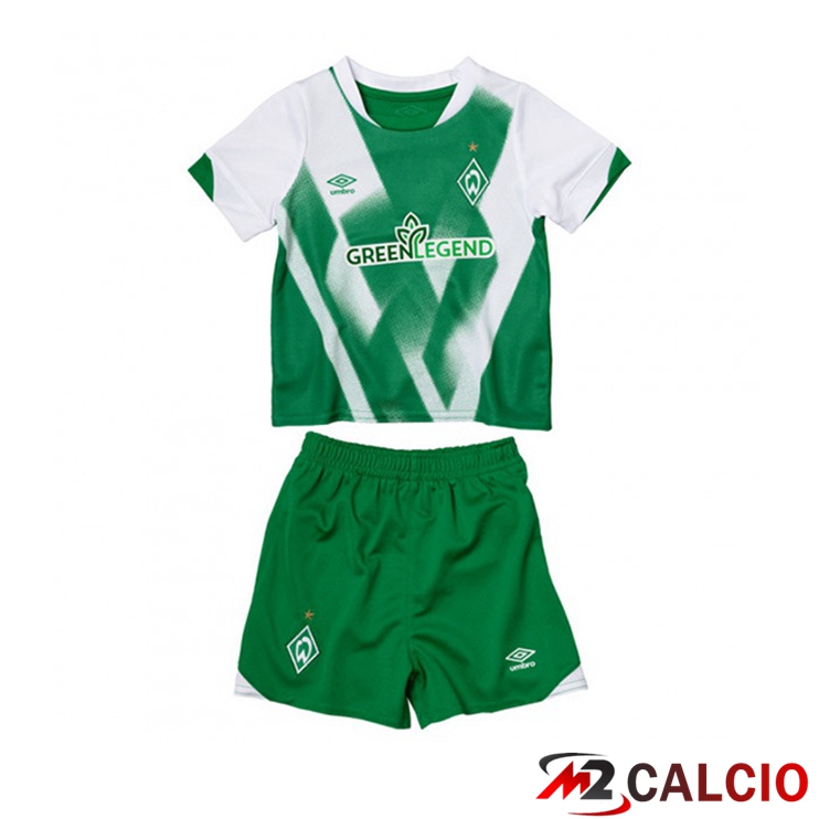 Maglie Calcio SV Werder Bremen Bambino Prima Verde Bianco 2022/2023